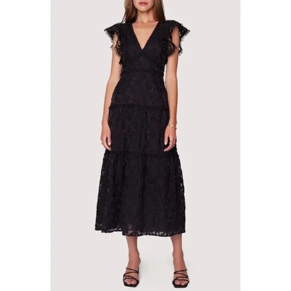 Lost + Wander Madonna Blossom Flutter Sleeve Organza Midi Dress Sz S Whimsygoth